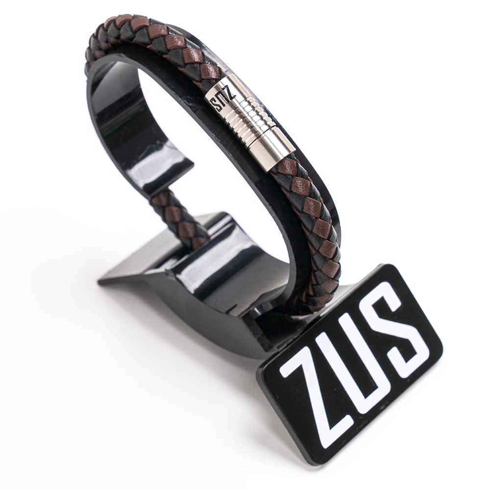 ZUS Single Black & Brown Leather Bracelet