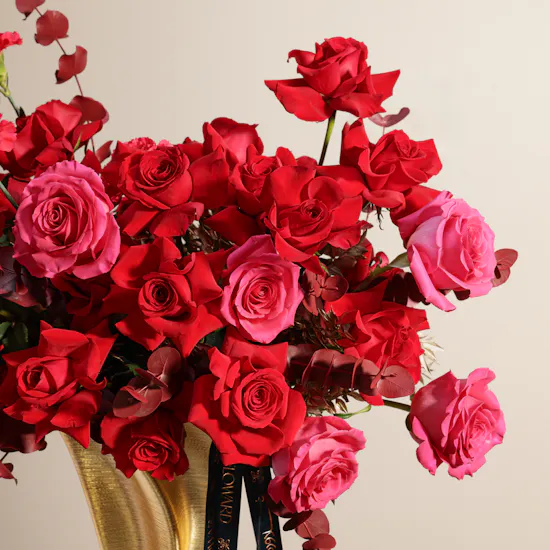 Ruby Splendor Flower Vase