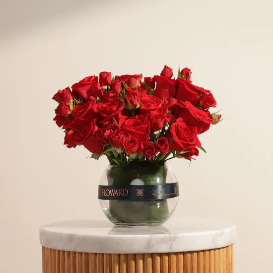 Golden Heart Roses Vase