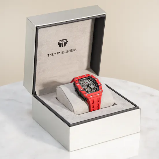 Tsar Bomba Elemental Automatic Bull Red Carbon Fiber Men's Watch