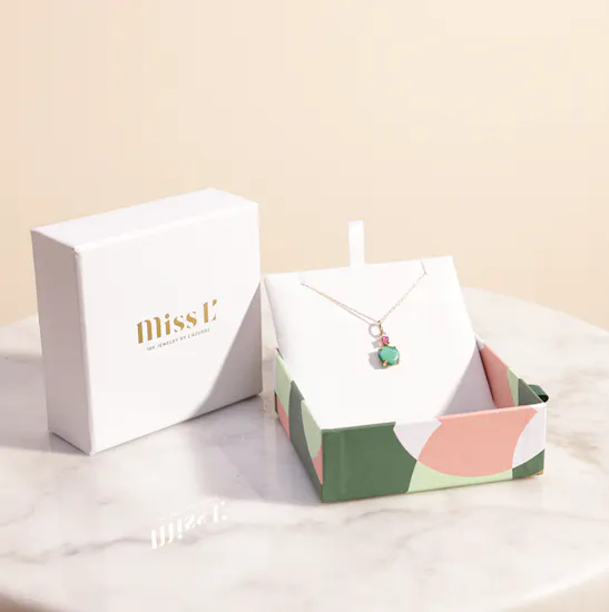 Miss L by L'azurde Green Stone Drops Necklace