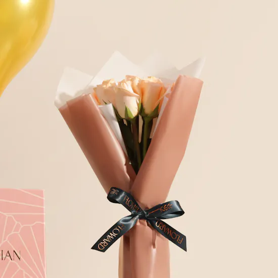 Hanoverian Happy Birthday Caramel Chocolate Box | Balloons and Flower Bouquet