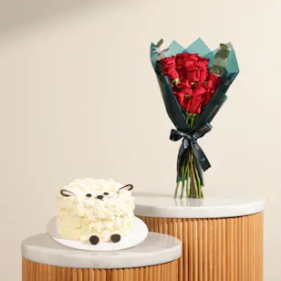 Noon Sweets Eid Sheep Chocolate Cake | Velvet Cheer Flowers