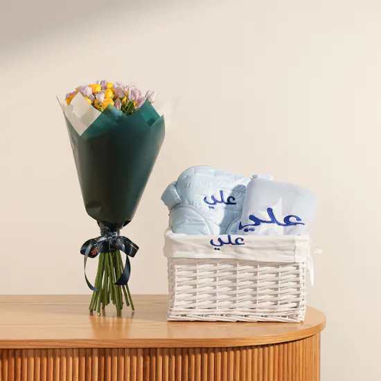 BelovedOne Personalize Bag and Blanket Gift Set | Stunning Flowers