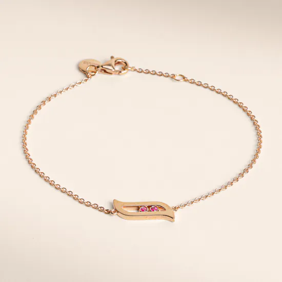 Damas Alif Brilliance Ruby Rose Gold and Diamond Bracelet