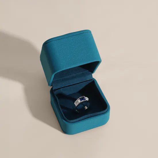 Floward Royal Azure Silver Men's Ring | Size 7