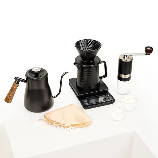 Ephone Green G-90 Coffee Maker Set | Purple Blooms