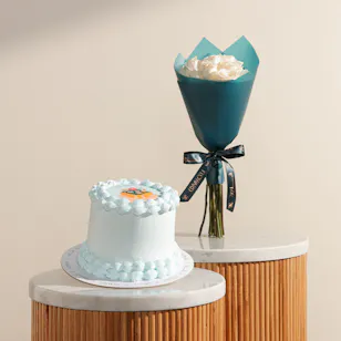 Floward Feel Better Soon Blue Cake | Bright Days Flower Bouquet Floward Feel Better Soon Blue Cake | Bright Days Flower Bouquet