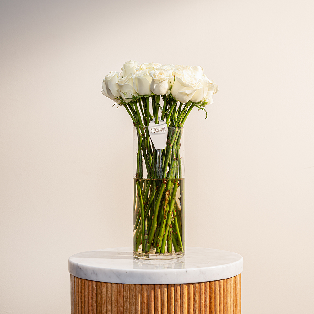 جوري أبيض | مزهرية طويلة