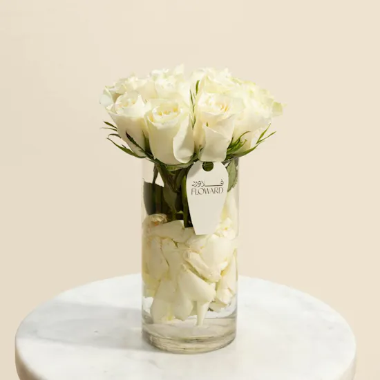 Magic Love White Roses Vase