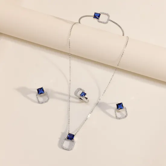Floward Silver Geometric Jewelry Gift Set