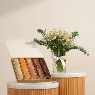Godiva Fabric Carré Chocolate Box | Delightful Breeze Flower Vase