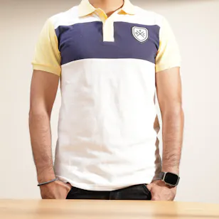 TGC White & Yellow Shield Polo Shirt