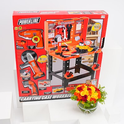 Powerline Toy with Vivid Roses Vase 