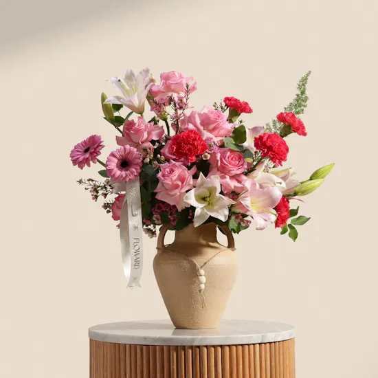 Rosy Notes Floral Vase