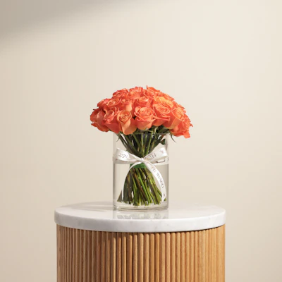 Orange Roses Vase | 35 Flowers Orange Roses Vase | 35 Flowers