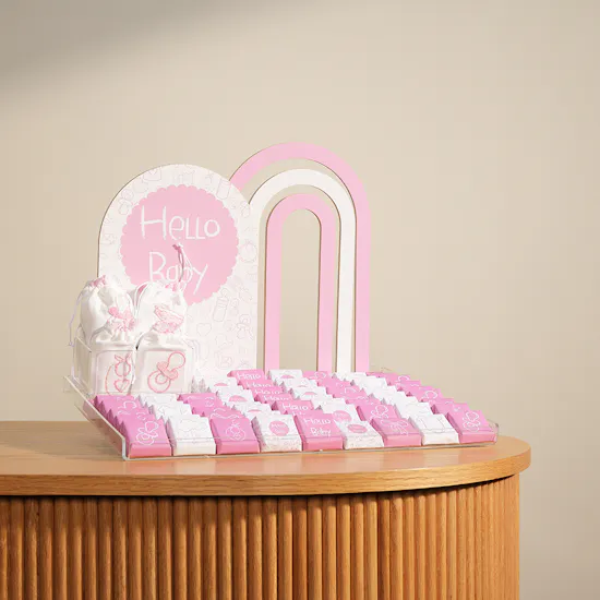Lilac Hello Baby Girl Reception Chocolate and Sweets Tray