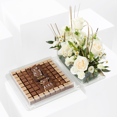 Rich Assorted Chocolate Tray & Flowers 