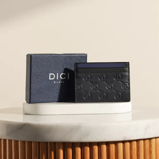 Dici Milano Men Black and Blue Card Holder