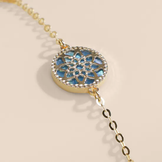 Damas Amelia Madinah Gold with Light Blue Bracelet