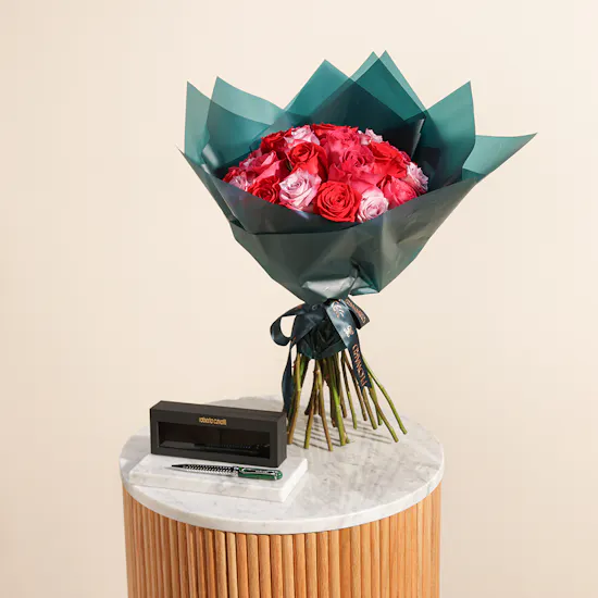 Roberto Cavalli Writing Pen | Charming Roses Bouquet