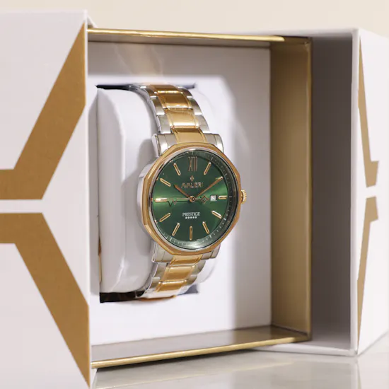 Avalieri Prestige Men's Quartz Green Dial Watch