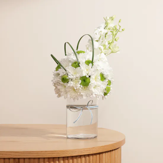 White Flowers Vase