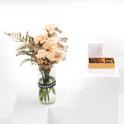 Ramadan Carnations & Box of Bateel dates