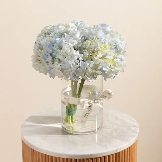 Dreamy Light Blue Hydrangea Vase