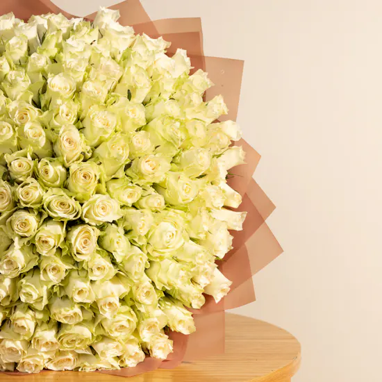 Huge White Rose Bouquet