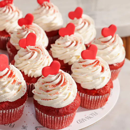 Floward Hearts Red Velvet Cupcakes | Scarlet Love Flowers