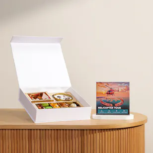 MyGovindas Rakhi Divine Bond Sweets Box | Wondergifts Guided Helicopter Tour Voucher