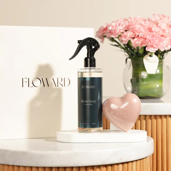 Floward Home Spray and Heart Soap Gift Set | Glowy Flowers