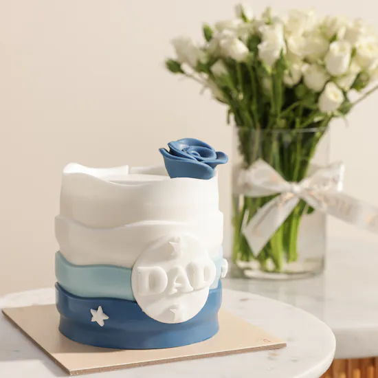 December Cake Dad Blue Cake | Lasting Elegance Flowers