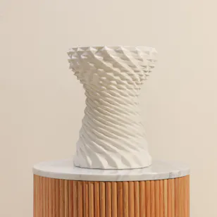 Floward 3D Rounded White Vase
