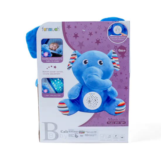 Furry ELEPHANT toy with lights and music for kids