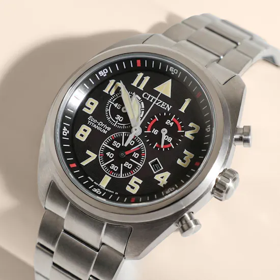 Citizen Male Super Titanium Chronograph Black Watch