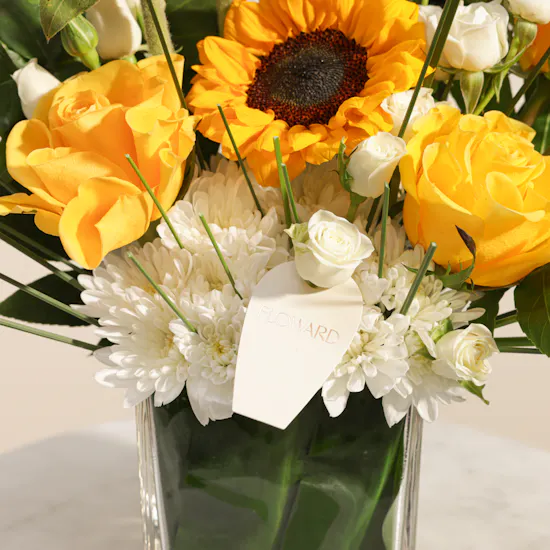 Abucci Chocolate Round Tray | Cheerful Recovery Flower Vase