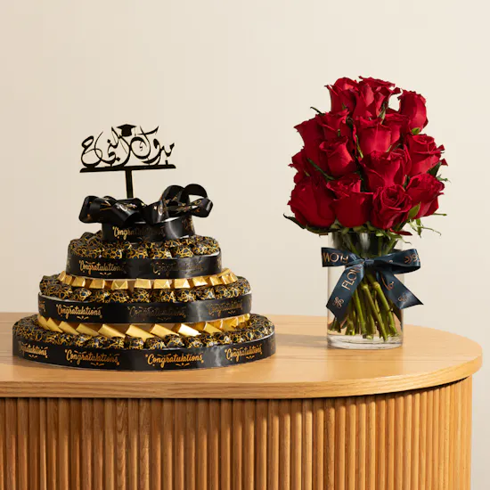 Floward Graduation Festive Chocolate Tower | Happiness Roses