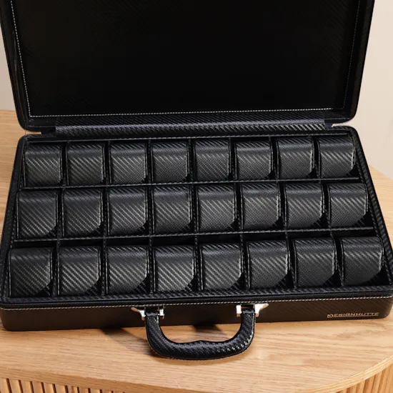 Heisse & Söhne Designhütte Black Tampa Carbon Watch Box | 24 Slots