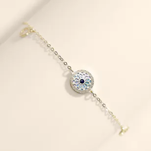 Damas Amelia Athens Gold with Blue and White Mother of Pearl Bracelet 