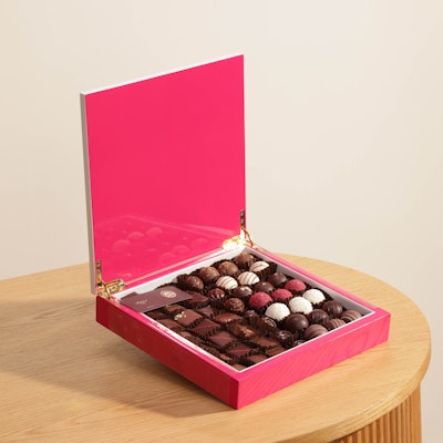 Bateel Pink Wood Medium Box | Chocolates & Truffle