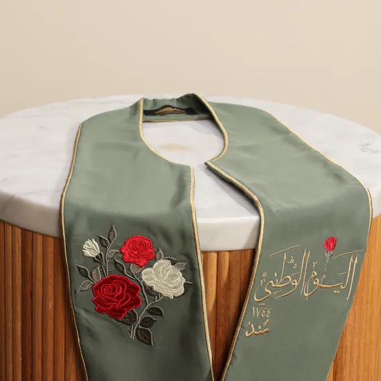 Saaf Rose Omani National Day Green Scarf