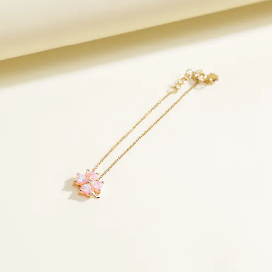 Leïa K. Oh Pink Clover Bracelet