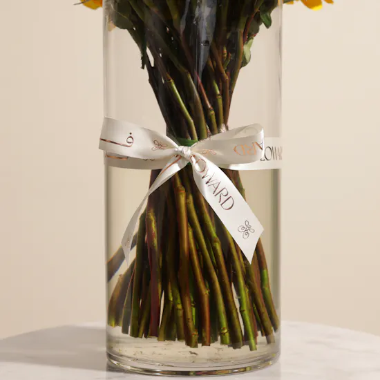 Yellow Radiance Vase | 50 Roses