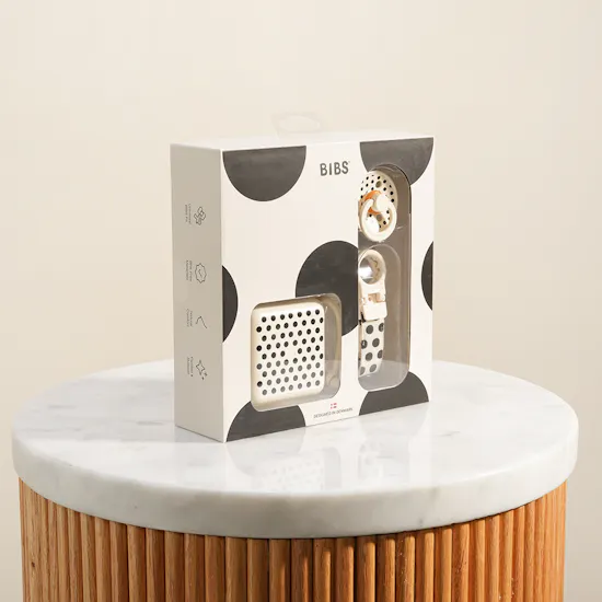 Bibs Soothe & Go Polka Ivory and Black Gift Set
