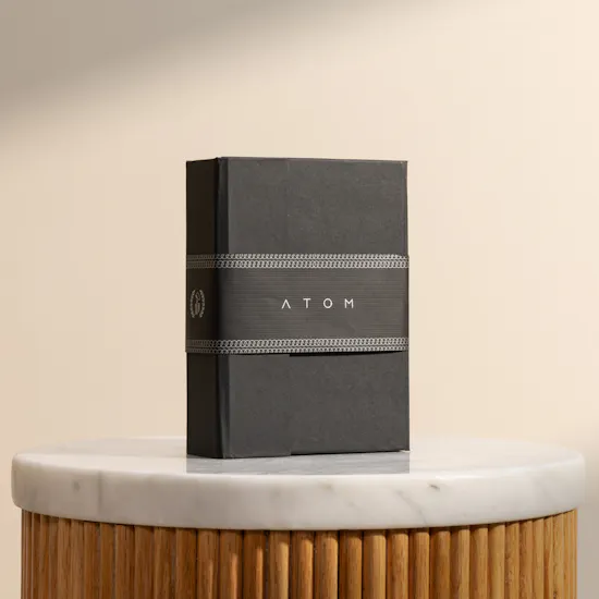 Atom Black Leather Men's Passport and Card Holder Set