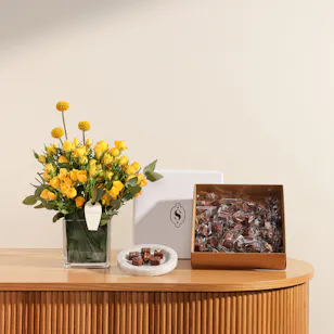 Soucolat Wrapped Chocolate Mix Box | Charming Flower Vase