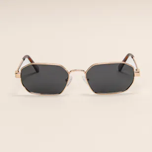 Le Specs Mythic Square Gold Smoke Mono Polarised Unisex Sunglasses