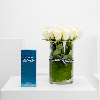 Cool Water Davidoff EDT | White Roses Vase